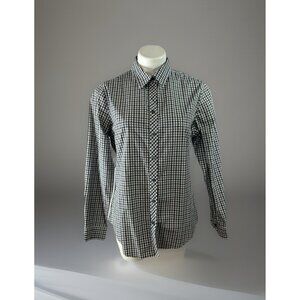 Port Authority Shirt Women's Medium brown Plaid Casual Button Up Long Sleeve